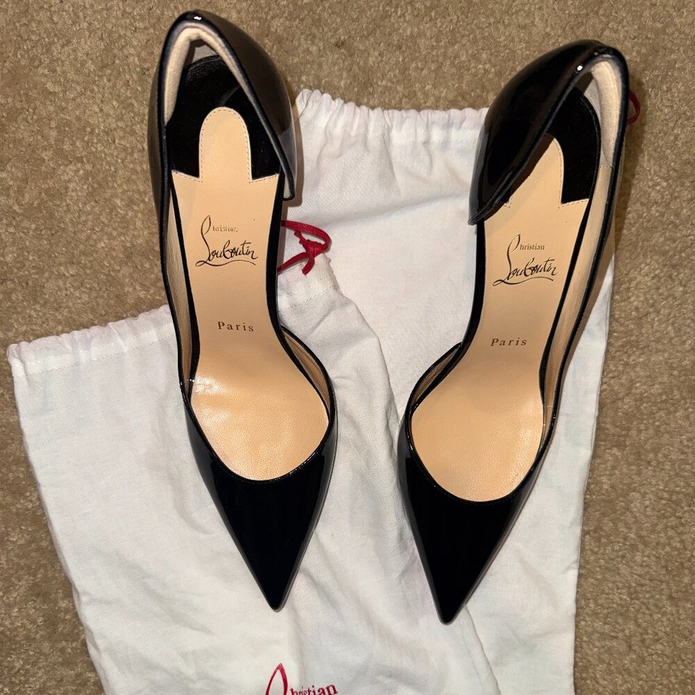 Black Patent Leather CHRISTIAN LOUBOUTIN Iriza Heels/Pumps Size 43